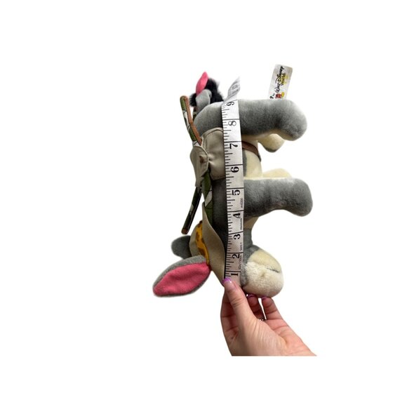 Vintage 90s Disney World Eeyore Winnie The Pooh Plush With Safari Hat & Saddleba - Picture 6 of 6